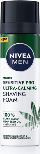 Αφρός Ξυρίσματος Nivea Men Sensitive Pro με Έλαιο Κάνναβης για Ευαίσθητες Επιδερμίδες 200ml