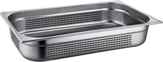 Σκεύος Gastronorm Διάτρητο Inox GN1 / 1 με Βάθος 100mm