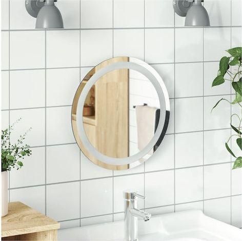 Καθρέπτης Μπάνιου vidaXL Στρογγυλός LED 40x40cm Διάφανο