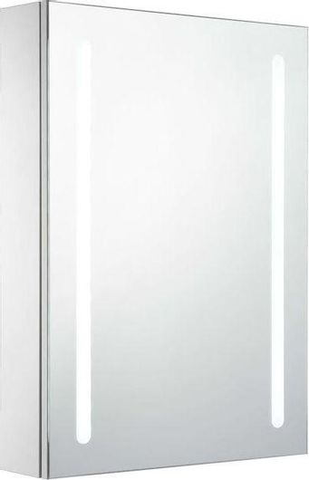 Καθρέπτης Μπάνιου vidaXL Ορθογώνιος LED από MDF με Ντουλάπι 50x70cm Λευκό