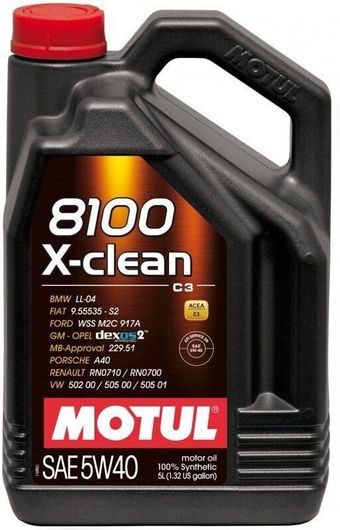 Motul Συνθετικό Λάδι Αυτοκινήτου 8100 X-Clean 5W-40 C3 5Lt