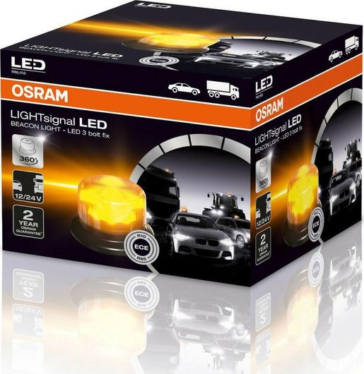 Φάρος Ασφαλείας Αυτοκινήτου Osram Led Beacon Light 12/24Volt 1900K 148 X 89 Mm Πορτοκαλί Rβl102