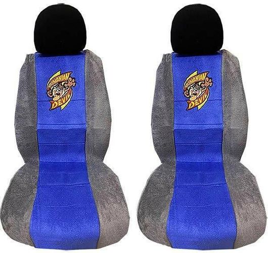 Κάλυμμα Auto Gs Σετ Πλατοκαθίσματα Αυτοκινήτου 2Τμχ Πετσετέ Looney Tunes Taz Μπλε