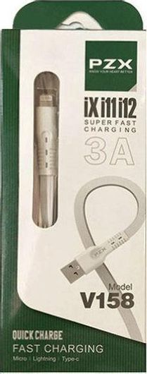 Καλώδιο PZX USB-A to Lightning 1m Λευκό