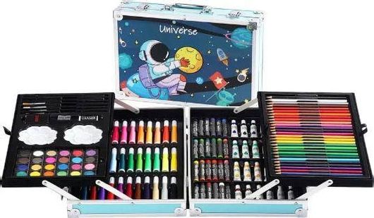 Σετ Ζωγραφικής σε Βαλιτσάκι Αλουμινίου με Μελάνια Μη Τοξικά 145τμχ