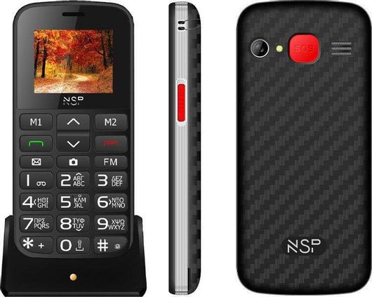 Κινητό NSP 2000DS Dual SIM με Μεγάλα Κουμπιά Black Silver