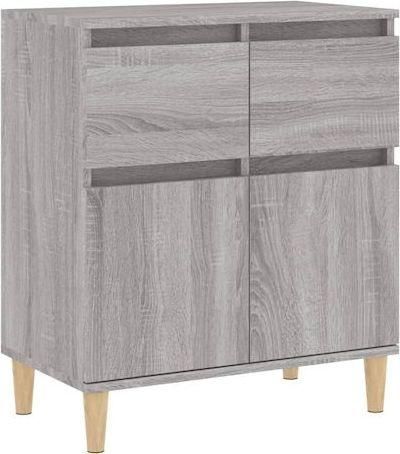 Μπουφές vidaXL από Μασίφ Ξύλο με Συρτάρια Sonoma 60x35x70cm Γκρι