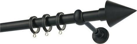 Κουρτινόξυλο Zogometal Μεταλλικό Μονό Φ25mm 160cm Ανθρακί