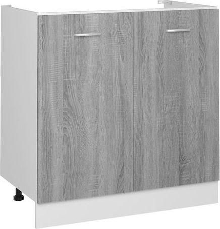 Ντουλάπι Κουζίνας vidaXL Νεροχύτη 80x46x81.5cm Γκρι
