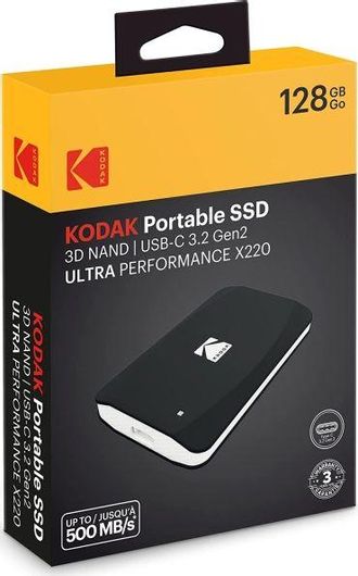 Εξωτερικός Σκληρός Δίσκος Kodak X220 SSD USB-C 128GB 2.5" Μαύρο
