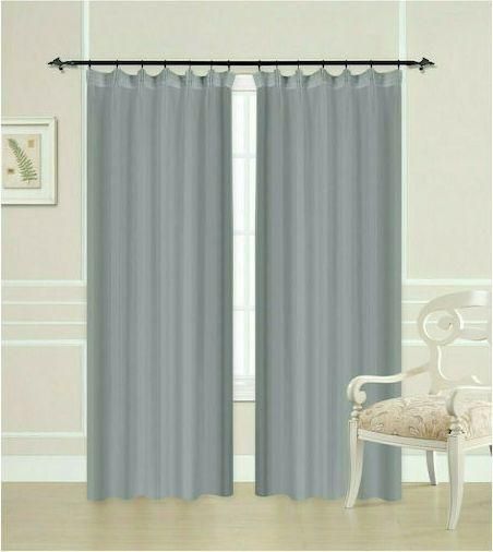 Κουρτίνα Import Hellas Συσκότισης με Τρέσα Black Out Γκρι 270x270cm