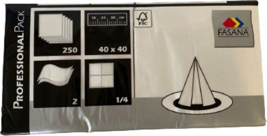 Χαρτοπετσέτα Fasana 2Φ Σετ 250τμχ 40x40cm Λευκό