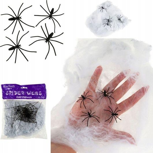 Αποκριάτικα Special Effect Ιστός Αράχνης με 2 Αράχνες 5EPX09