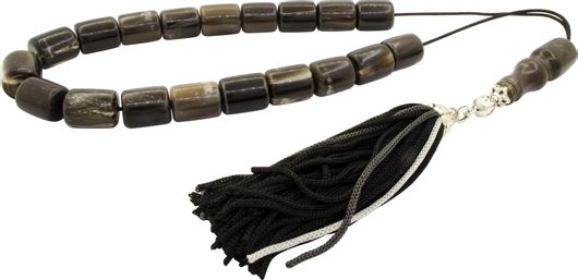 Κομπολόι από Κέρατο Ταύρου με Φούντα Μαύρο