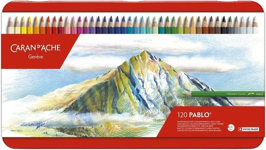 Ξυλομπογιές Caran D'Ache Pablo με Μεταλλικό Κουτί 3.8mm Σετ 120τμχ Διάφορα Χρώματα