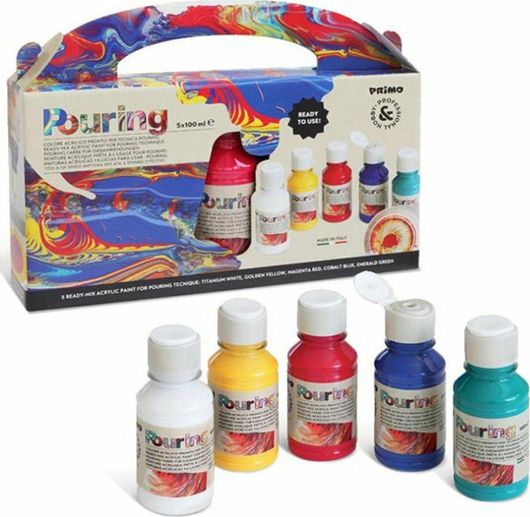 Ακρυλικά Χρώματα Primo Pouring Ready Mix 100ml Σετ 5τμχ Διάφορα Χρώματα