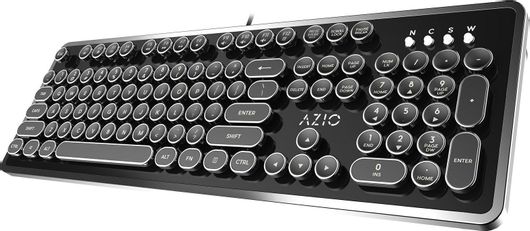 Azio Mk Retro Gaming Μηχανικό Πληκτρολόγιο με Custom Blue διακόπτες & Φωτιζόμενα πλήκτρα Αγγλικό US