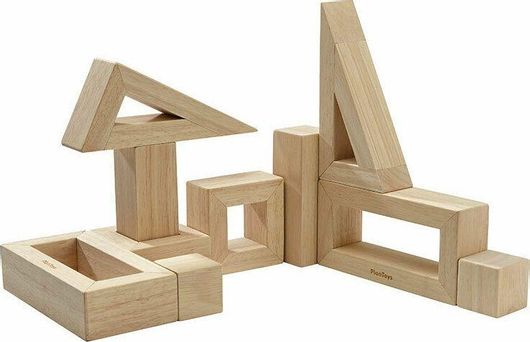 Ξύλινα Τουβλάκια Plan Toys με Κενό Σετ 10τμχ για 3+ Ετών