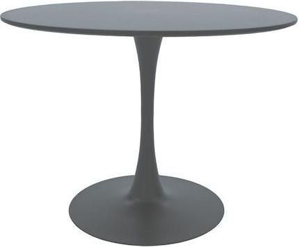 Τραπέζι Τραπεζαρίας Pakoworld Balou Στρογγυλό Ξύλινο με Μεταλλικό Σκελετό Γκρι 100x100x75cm