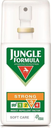 Εντομοαπωθητική Λοσιόν Omega Pharma Jungle Formula Strong Soft Care Άοσμη σε Spray με IRF 3 Κατάλληλη για Παιδιά 75ml
