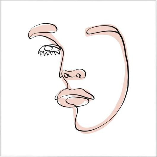 Αφίσα Ιδιαίτερο Γυναικείο Πρόσωπο σε Λευκή Κορνίζα Ξύλου Πεύκου 100x100cm