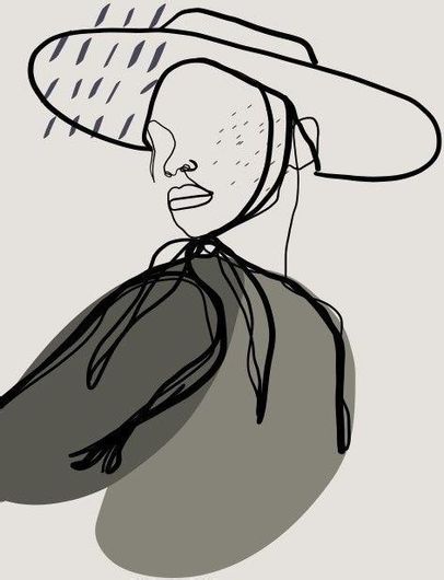 Αφίσα Γυναικείο Σκίτσο Στην Βροχή 70x100cm