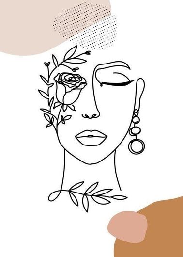 Αφίσα Γυναικείο Πρόσωπο, Κρυμμένο από Λουλούδι 30x40cm