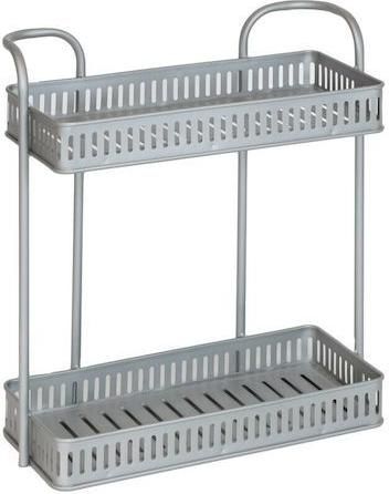 Ραφιέρα Μπάνιου Viosarp Επιτοίχια Μεταλλική με 2 Ράφια 36.5x16x40.5cm Λευκό