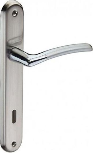 Πόμολο Μεσόπορτας Viobrass με Πλάκα 4087 Ζεύγος Ματ & Γυαλιστερό Νίκελ / Χρώμιο