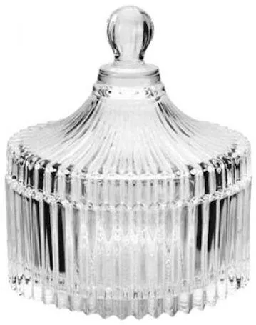 Φοντανιέρα Γυάλινη με Καπάκι 13x10.5cm Διάφανο