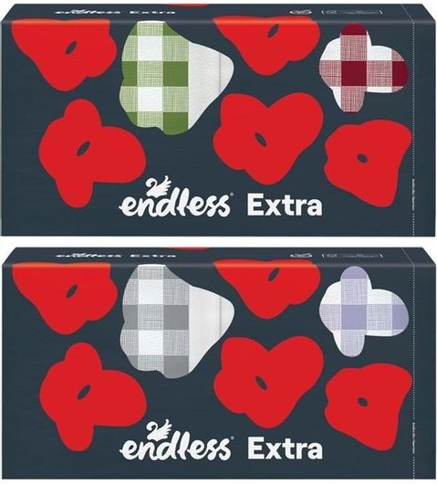 Χαρτοπετσέτες Endless Σετ 160τμχ Mega 33x33cm Λευκό 16 Πακέτα