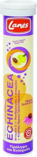 Lanes Echinacea Vitamin C Βιταμίνη για το Ανοσοποιητικό 135mg Honey Lemon 20 Αναβράζοντα Δισκία