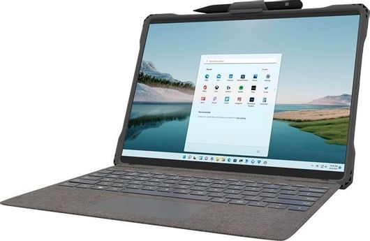Θήκη Tablet MAXCases Shield Extreme X2 Book Cover για Microsoft Surface Pro 8 Πλαστικό Stand με Πληκτρολόγιο & Υποδοχή Στυλό Γκρι