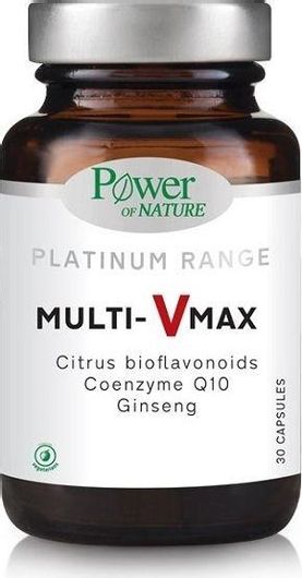 Power Of Nature Platinum Range Multi-Vmax Πολυβιταμίνη για Ενέργεια & Ενίσχυση του Ανοσοποιητικού 100mg 30 Κάψουλες