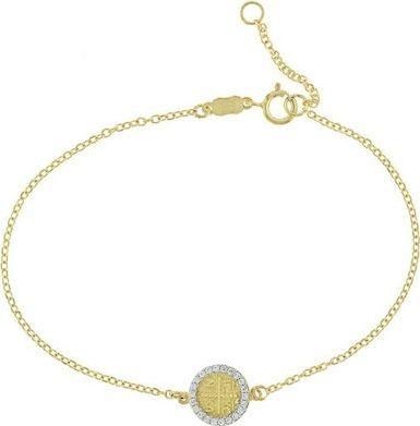 Γυναικείο Βραχιόλι Art d or από Χρυσό Κ9 με Κωνσταντινάτο Φλουρί