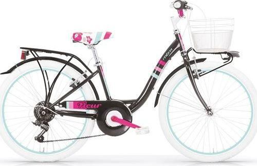 Παιδικό Ποδήλατο MBM Fleur Πόλης 24" 6 Ταχυτήτων Μαύρο / Φούξια