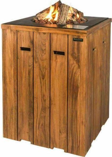 Τζάκι Happy Cocooning Bar Teak Εξωτερικού Χώρου από Τσιμέντο 76x76x100cm Μαύρο