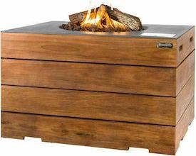 Τζάκι Happy Cocooning Rectangular Teak Lounge & Dining Εξωτερικού Χώρου από Τσιμέντο 107x80x67.5cm Γκρι