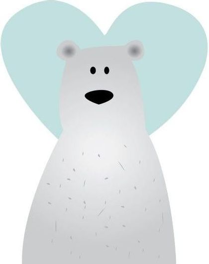 Αφίσα Αρκούδος Με Μπλε Καρδιά 15x20cm