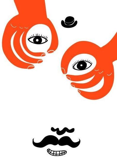 Αφίσα Face And Orange Hands 40x50cm