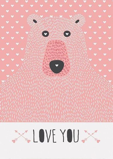 Αφίσα Ροζ Αρκούδα 60x90cm