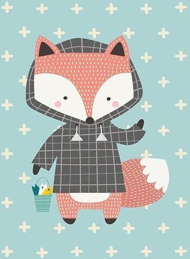 Αφίσα Αλεπού Με Ζακέτα 40x50cm