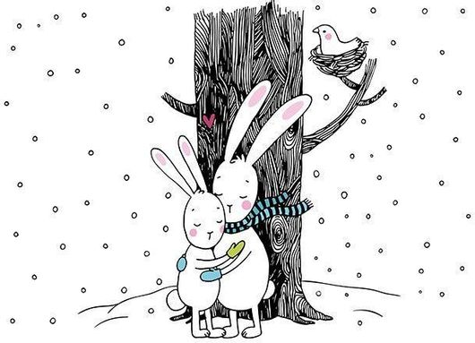 Αφίσα Λευκά Κουνελάκια 90x60cm