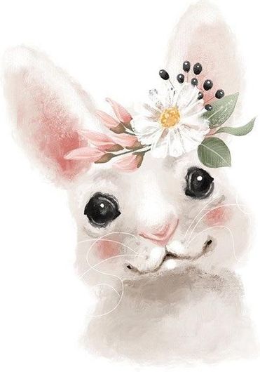 Αφίσα Κουνελάκι Με Λουλούδι 30x30cm