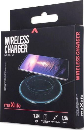 Maxlife Ασύρματος Φορτιστής Qi PadΜαύρος MXWC-01