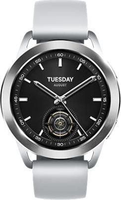 Smartwatch Xiaomi Watch S1 46mm Stainless Steel Silver & Rubber Strap Black