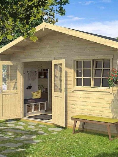 Αποθήκη Κήπου Showood Ξύλινη Τερψιχόρη με Διπλή Πόρτα 5.05x5.05x2.91m Μπεζ