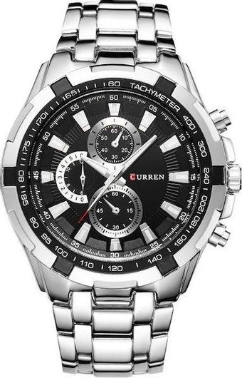 Ανδρικό Ρολόι Curren με Μεταλλικό Μπρασελέ Ασημί