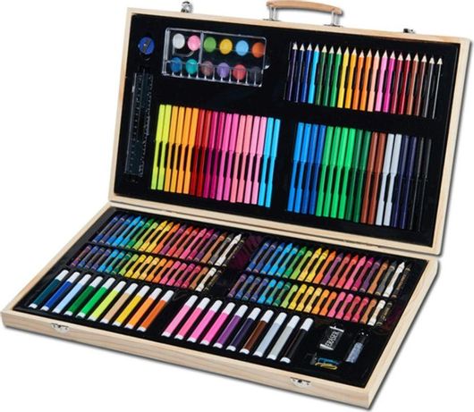 Σετ Ζωγραφικής σε Βαλιτσάκι Ξύλινο 47.2x30cm 180τμχ