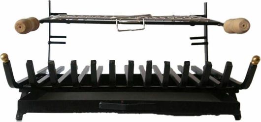 Σχάρα Τζακιού Metallovailas Μεταλλική Λοξή με Σταχτοθήκη & Ψησταριά 60x50cm